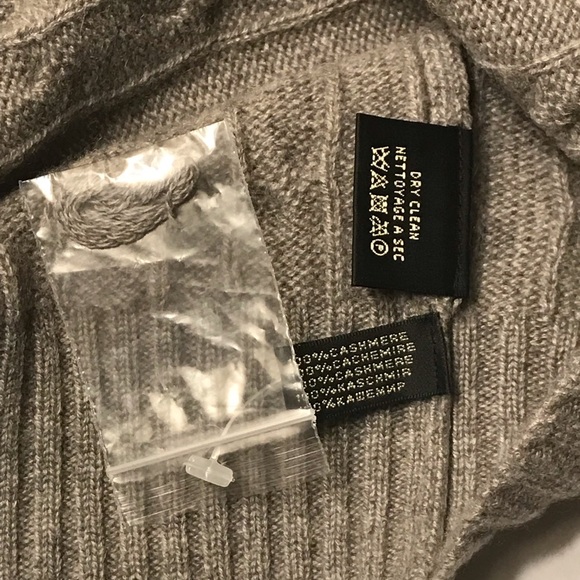 Ralph Lauren Black Label Cable Knit Crewneck Cashmere Sweater Small Gray - Picture 4 of 8